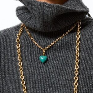 Roxanne Assoulin The Mini Puffy Heart Charm Necklace Forest firm price